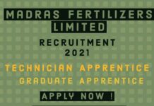 Madras Fertilizers Recruitment