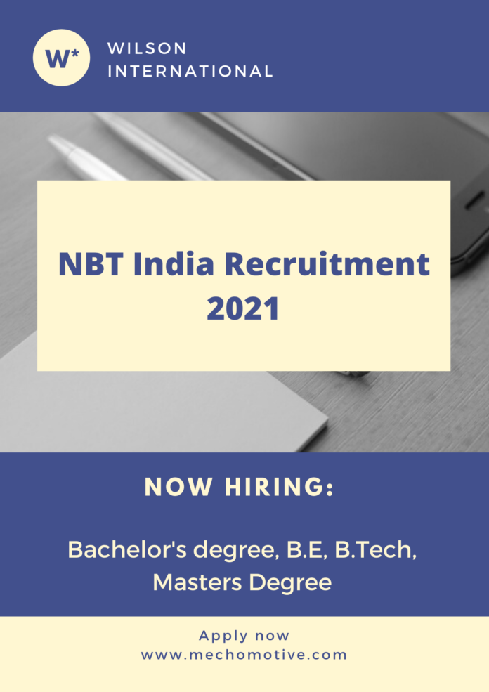 NBT India Recruitment 2021