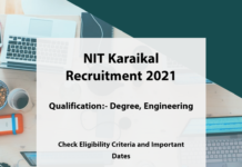 NIT Karaikal Recruitment 2021
