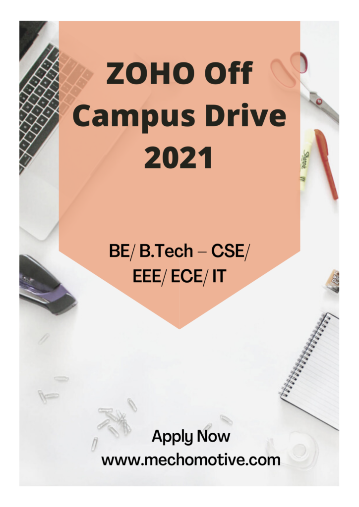 ZOHO Off Campus Drive 2021 - MechoMotive