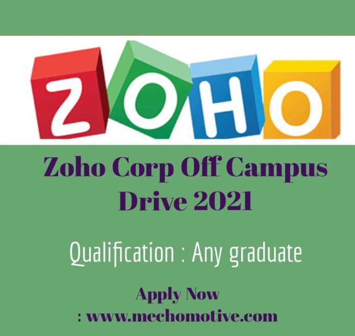 ZOHO Corp Off Campus Drive 2023 | Freshers must apply